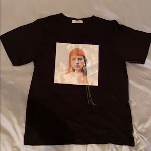 NWT Holographic Graphic Tee with Chain Detail